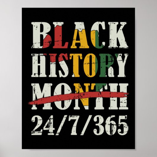 Black History Month 247365 With African Map Flag Poster (Voorkant)