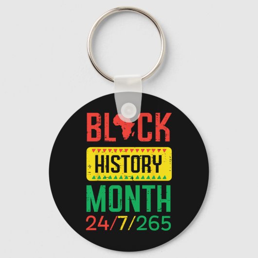 Black History Month 24 7 265 Afrikaanse trots mann Sleutelhanger (Voorkant)
