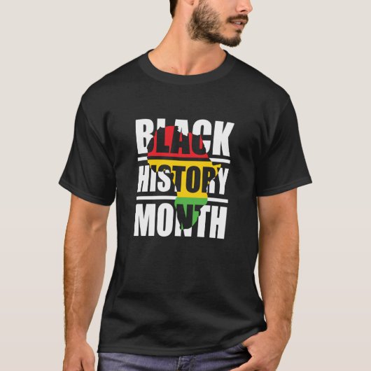 Black History Month African Continent T-shirt (Voorkant)