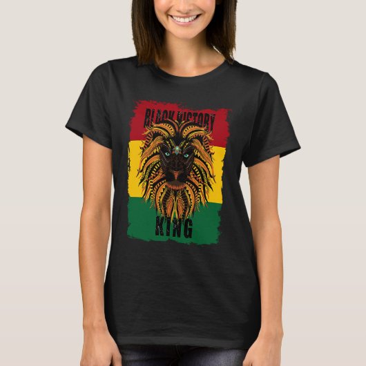 Black History Month African Lion Black History Roo T-shirt (Voorkant)