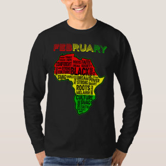 Black History Month African Map Colors Africa Root T-shirt
