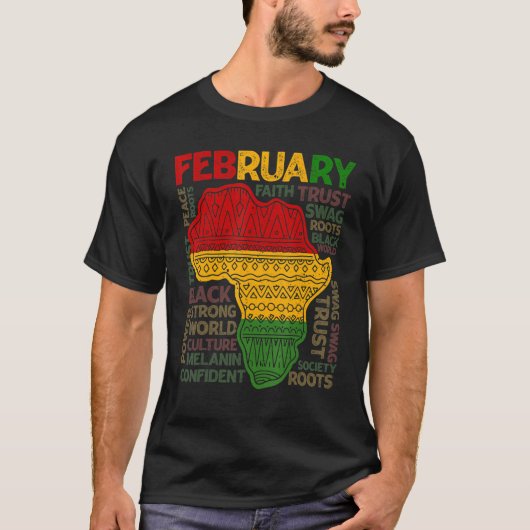 Black History Month African Map Kente Cloth Mens W T-shirt (Voorkant)