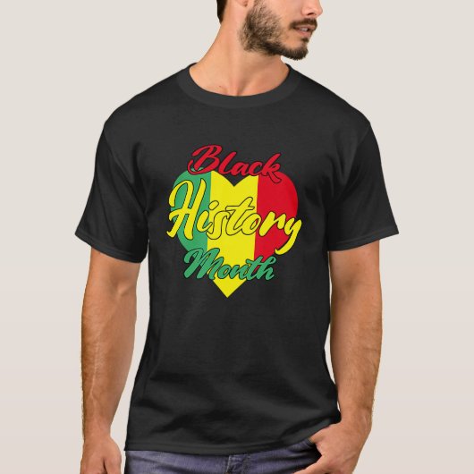 Black History Month African Proud Afro Valentines  T-shirt (Voorkant)