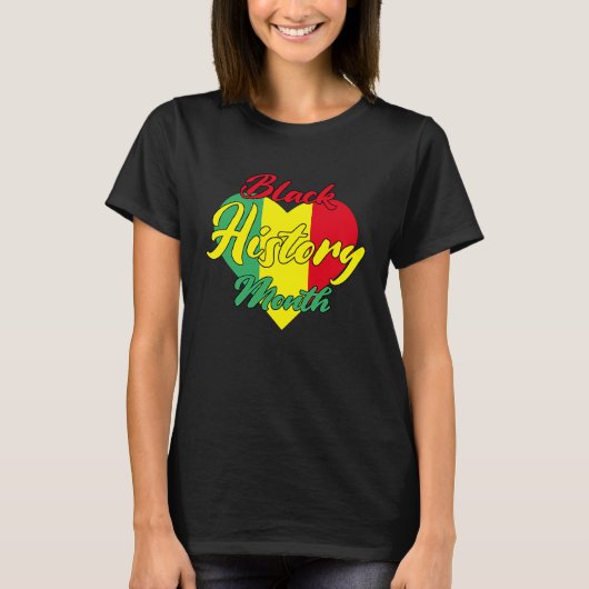 Black History Month African Proud Afro Valentines  T-shirt (Voorkant)