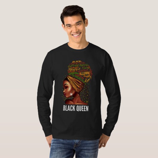 Black History Month African Queen Woman Afro T-shirt (Voorkant volledig)