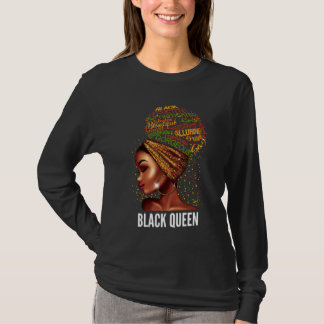 Black History Month  African Queen Woman Afro T-shirt