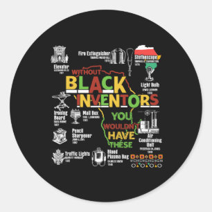 Black History Month Afro-Amerikaanse vrouwen Manne Ronde Sticker