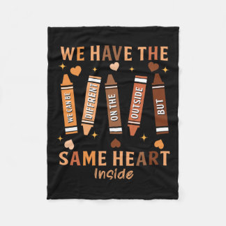 Black History Month Afro-Amerikaanse Zelfde Hart I Fleece Deken