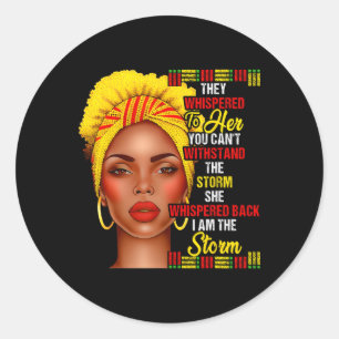 Black History Month Afro Zwarte Vrouwen Meisjes Ik Ronde Sticker