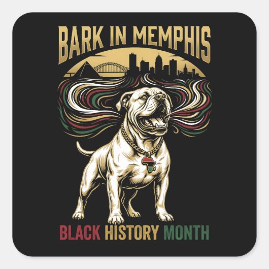 Black History Month American Bulldog Cultural Art Vierkante Sticker (Voorkant)