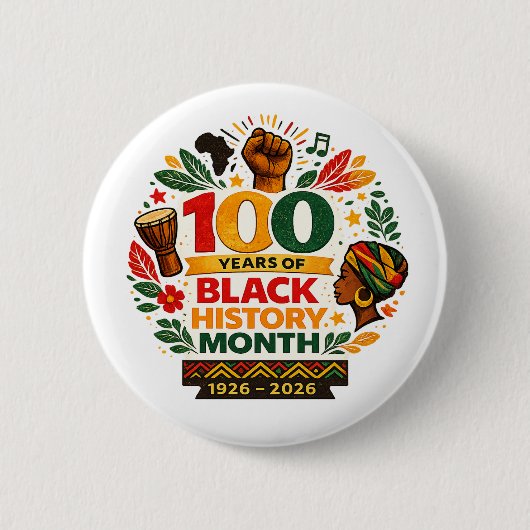 Black History Month Anniversary Ronde Button 5,7 Cm (Voorkant)