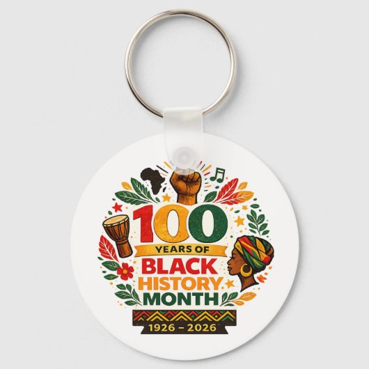 Black History Month Anniversary Sleutelhanger (Voorkant)