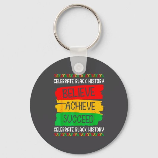 Black History Month Believe Achieve Succeed Melani Sleutelhanger (Voorkant)