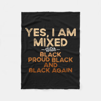 Black History Month Black gemengd met zwart voor v Fleece Deken
