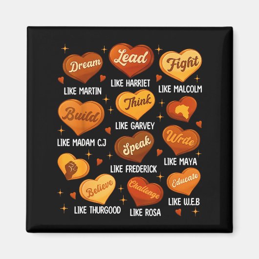 Black History Month Black Leaders African American Magneet (Voorkant)