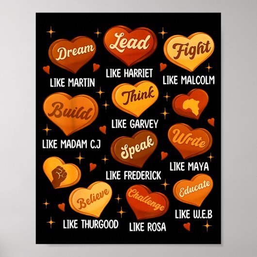 Black History Month Black Leaders African American Poster (Voorkant)