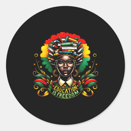 Black History Month Black Leaders African American Ronde Sticker (Voorkant)