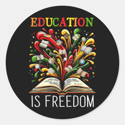 Black History Month Black Leaders African American Ronde Sticker (Voorkant)