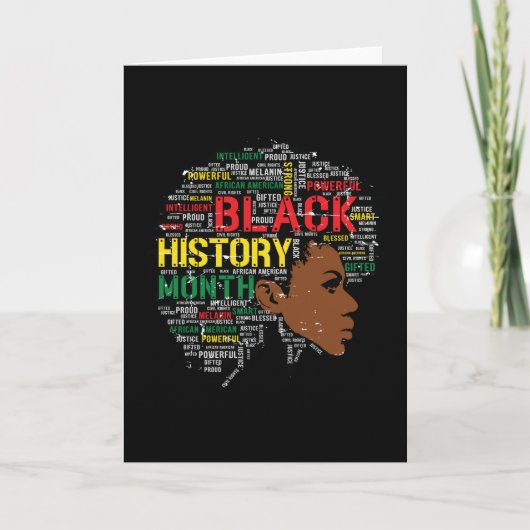 Black History Month Black Woman Afro Kaart (Voorkant)