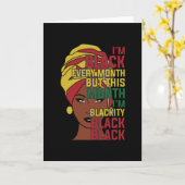 Black History Month Black Woman Afro Kaart (Gele Bloem)