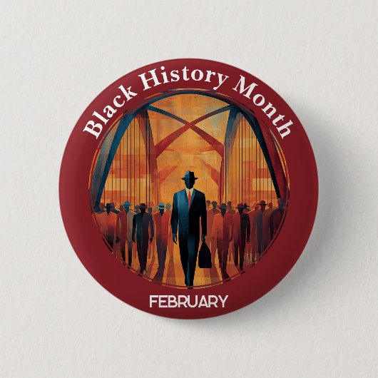 Black History Month Bridge Crossing Pinback Button (Voorkant)