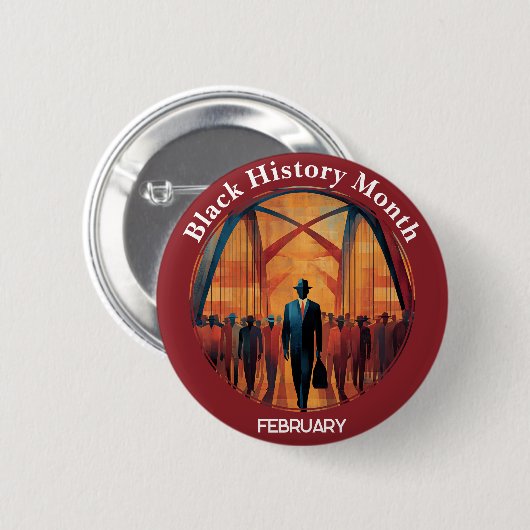 Black History Month Bridge Crossing Pinback Button (Voorkant /achterkant)