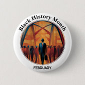 Black History Month Bridge Crossing Pinback Button (Voorkant)