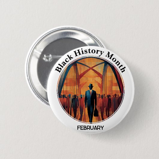 Black History Month Bridge Crossing Pinback Button (Voorkant /achterkant)
