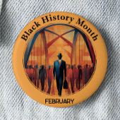 Black History Month Bridge Crossing Pinback Button