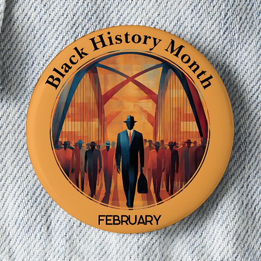 Black History Month Bridge Crossing Pinback Button