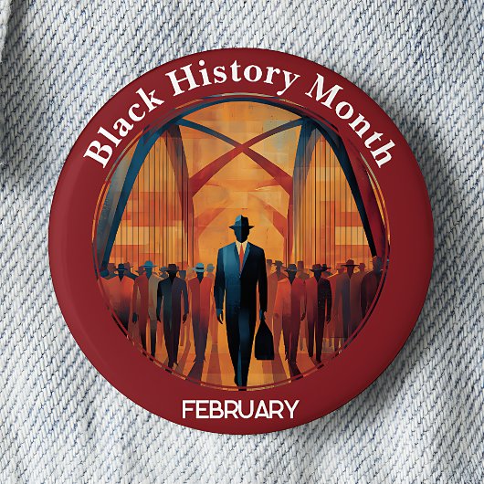 Black History Month Bridge Crossing Pinback Button