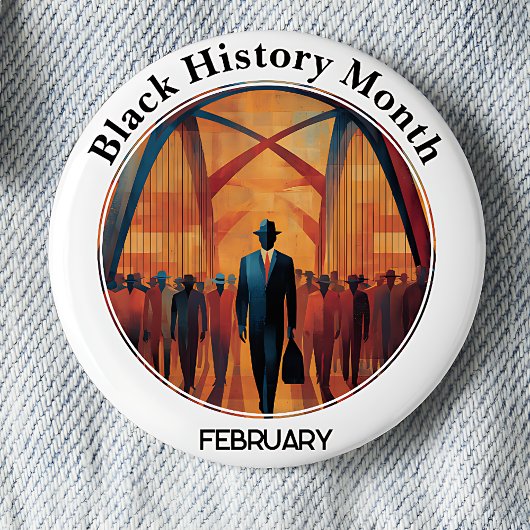 Black History Month Bridge Crossing Pinback Button