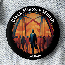 Black History Month Bridge Crossing Pinback Button