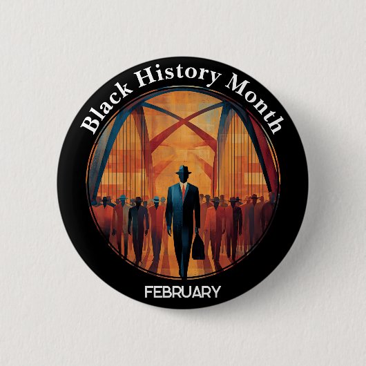 Black History Month Bridge Crossing Pinback Button (Voorkant)
