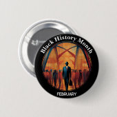 Black History Month Bridge Crossing Pinback Button (Voorkant /achterkant)