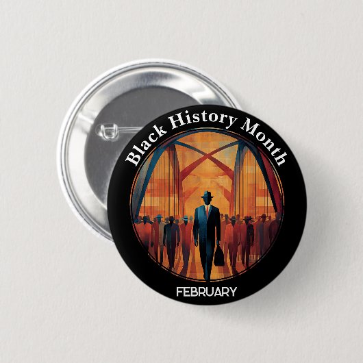 Black History Month Bridge Crossing Pinback Button (Voorkant /achterkant)