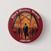 Black History Month Brugkruising Speld Ronde Button 5,7 Cm (Voorkant)