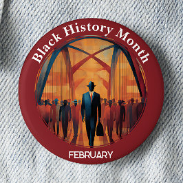 Black History Month Brugkruising Speld Ronde Button 5,7 Cm
