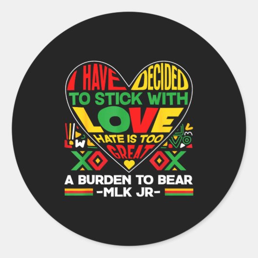 Black History Month Burden To Bear African Love  Ronde Sticker (Voorkant)