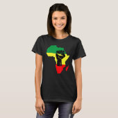 Black History Month Celebration African Map Fist T T-shirt (Voorkant volledig)
