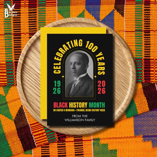 BLACK HISTORY MONTH CENTENNIAL 100 Years BHM Feestdagenkaart