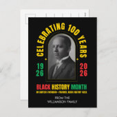 BLACK HISTORY MONTH CENTENNIAL 100 Years BHM Feestdagenkaart (Voorkant / Achterkant)