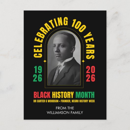 BLACK HISTORY MONTH CENTENNIAL 100 Years BHM Feestdagenkaart (Voorkant)