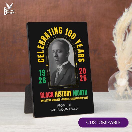 BLACK HISTORY MONTH CENTENNIAL 100 Years Souvenir Fotoplaat