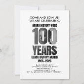 BLACK HISTORY MONTH Centennial Dinner Kaart (Voorkant)
