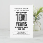 BLACK HISTORY MONTH Centennial Dinner Kaart (Staand voorkant)