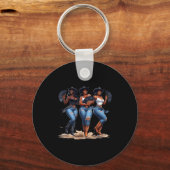 Black History Month Cowgirl Western Afro Black Wom Sleutelhanger (Voorkant)