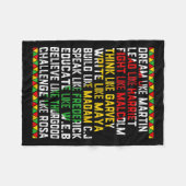 Black History Month Droom Als Afrikaanse Leider Ma Fleece Deken (Voorkant (Horizontaal))