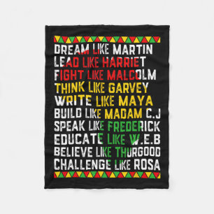 Black History Month Droom Als Afrikaanse Leider Ma Fleece Deken