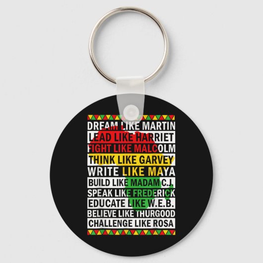 Black History Month droom als Afrikaanse leider Sleutelhanger (Voorkant)